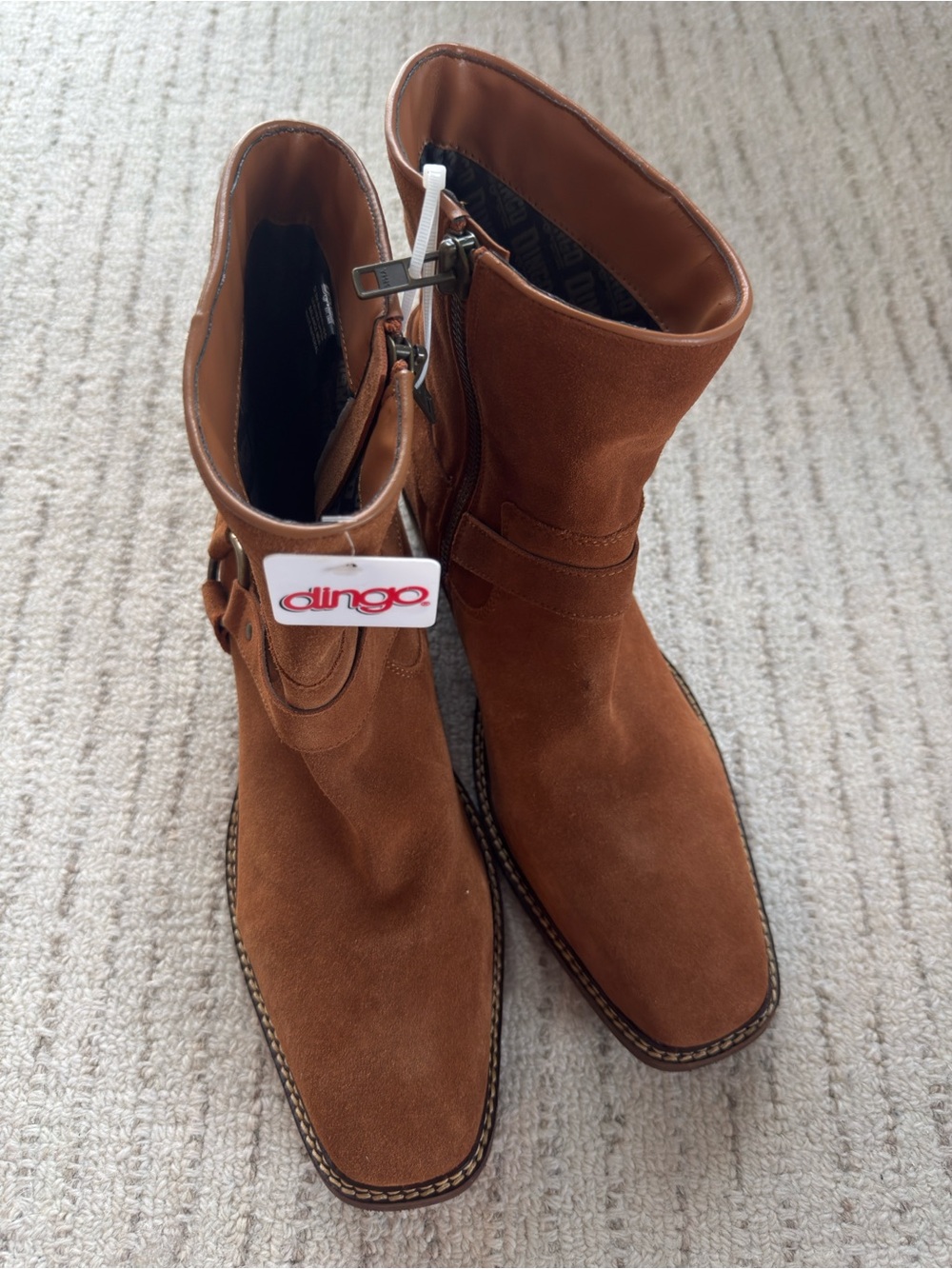 NWT Dingo Men’s Whiskey Suede Leather Harness Boots Size 12D